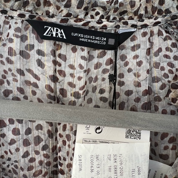 Zara leopard print sheet mini dress Brand New XS - Picture 2 of 4